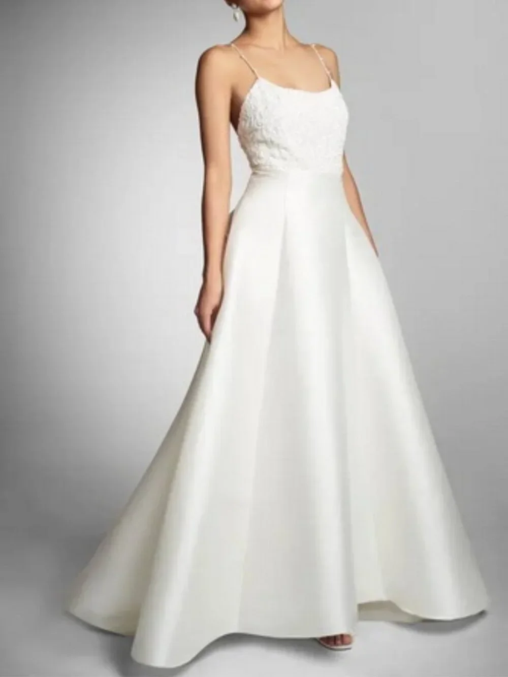 Sachin & Babi Off White Belinda Floral Embellished Mikado Gown - Picture 2 of 4